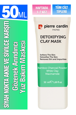 Pierre Cardin Siyah Nokta Akne Ve Sivilce Karşıtı, Gözenek Arındırıcı Yüz Bakım Maskesi 50 ml