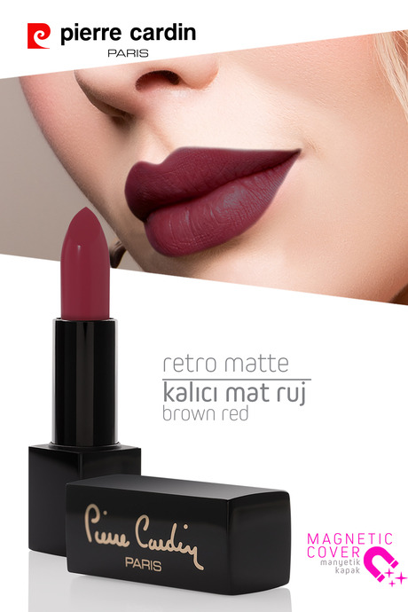 Pierre Cardin Retro Matte Lipstick  - Ruby Red - 154