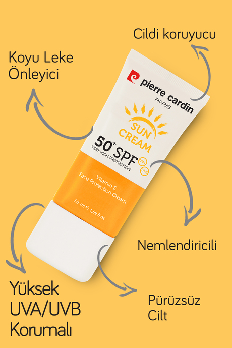 Pierre Cardin Yüksek Uv Korumalı Koyu Leke Önleyici Spf 50 Güneş Kremi Yüz Ve Tüm Vücut 50ml 