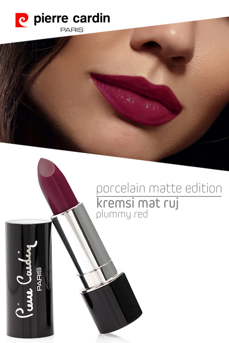 Pierre Cardin Porcelain Matte Edition Lipstick - Plummy Red - 214